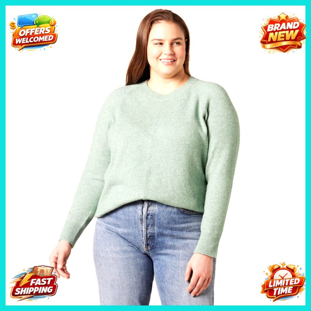 Regular-Fit Long-Sleeve Crewneck Sweater, Soft Touch Material, Women's Pullover